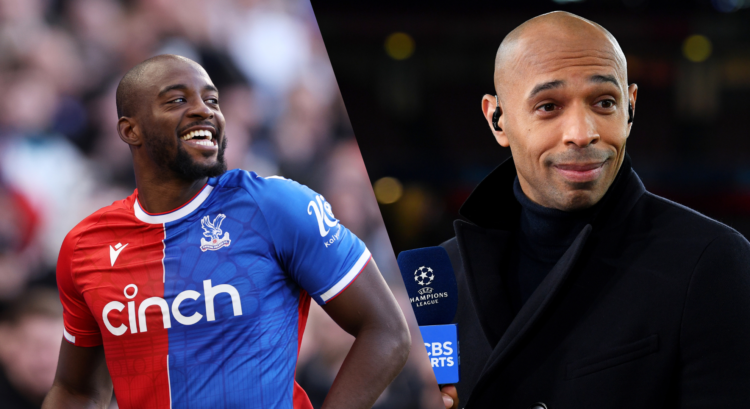 An image featuring Crystal Palace star Jean-Philippe Mateta and France icon Thierry Henry.