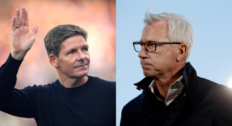 An image featuring Oliver Glasner and Alan Pardew.