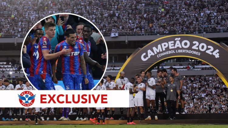Players of Botafogo celebrate with celebrates with winner's medal after the Copa CONMEBOL Libertadores 2024 Final between Atletico Mineiro and Bota...