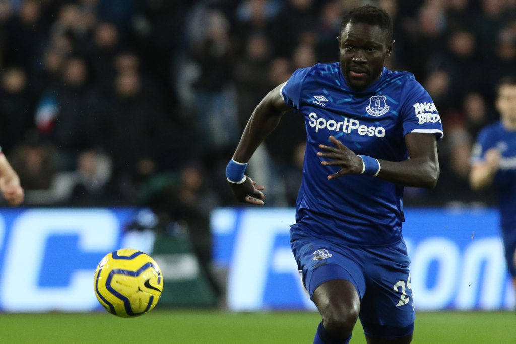 Oumar Niasse of Everton in action during the Premier League match between West Ham United and Everton.