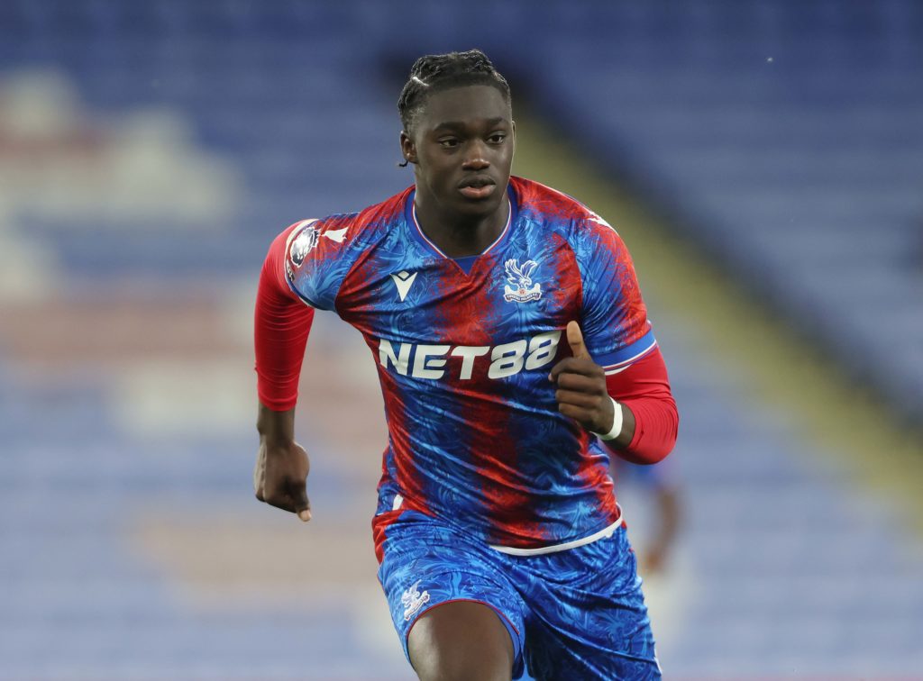 Hindolo Mustapha of Crystal Palace looks on.