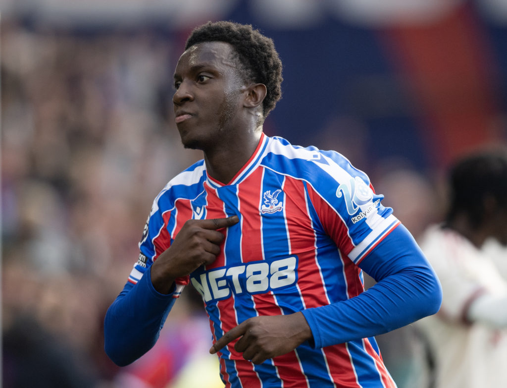 Eddie Nketiah of Crystal Palace celebrates scoring.