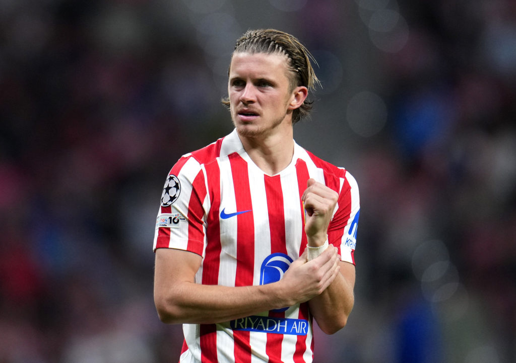 Conor Gallagher of Atletico de Madrid reacts.