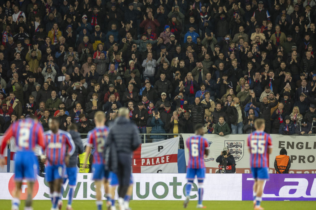 Crystal Palace fans after the UEFA Conference League match between FC Dynamo Kyiv and Crystal Palace FC.