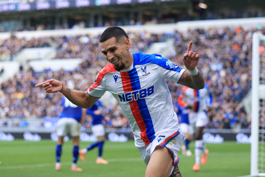 Daniel Munoz of Crystal Palace celebrates after scoring.