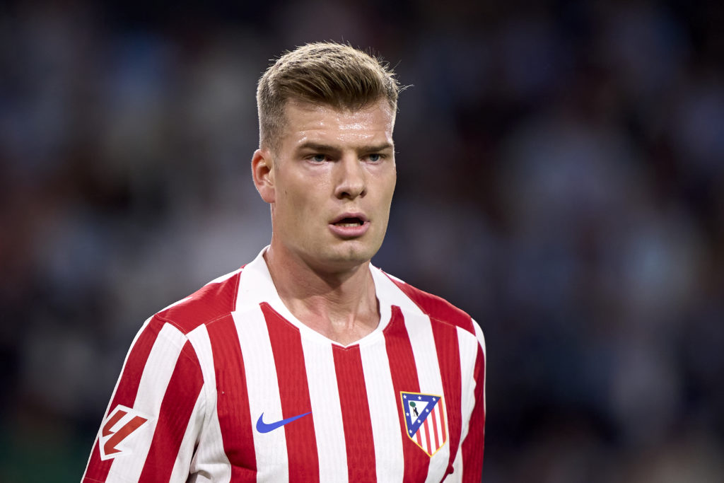 Alexander Sorloth of Atletico de Madrid looks on.