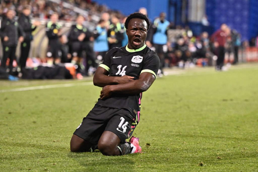 Nestory Irankunda of Australia celebrates