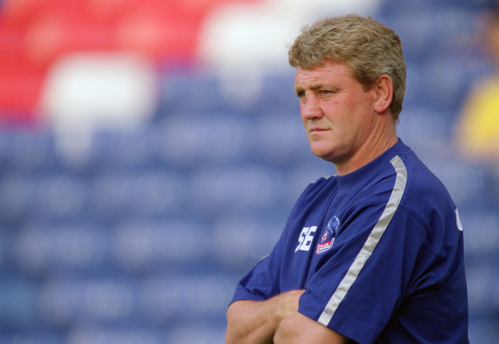 Crystal Palace Manager Steve Bruce watches the action.