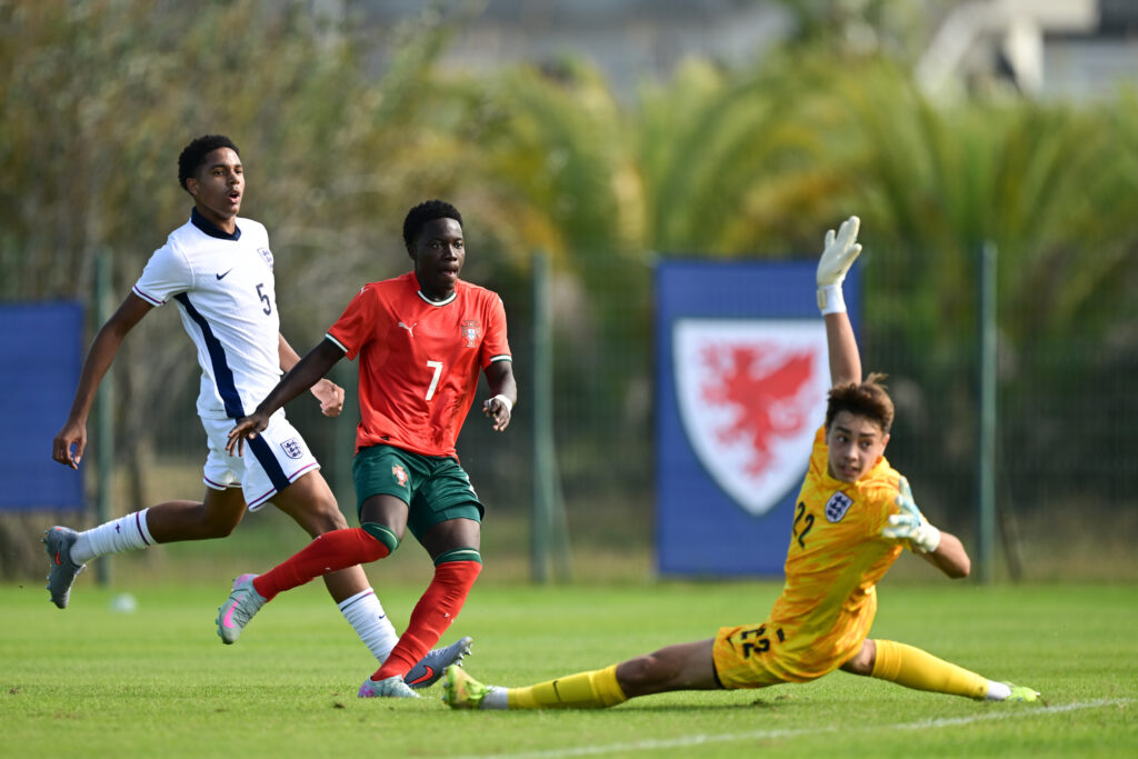 Lucca Benetton in action for England U16 side