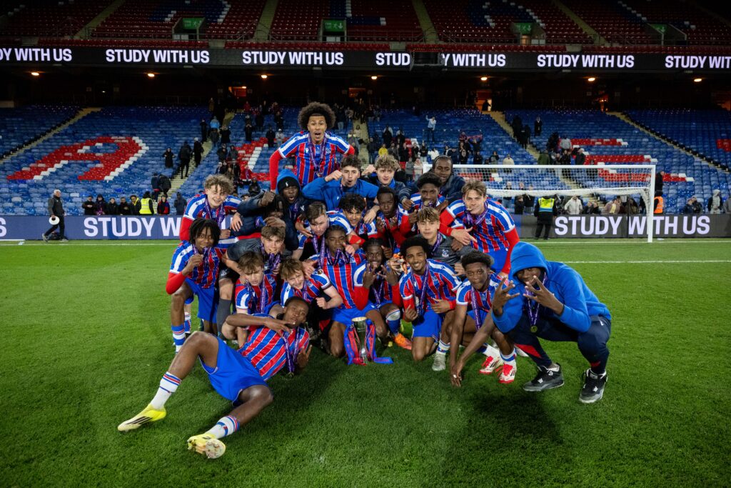 The Crystal Palace U18 side celebrating