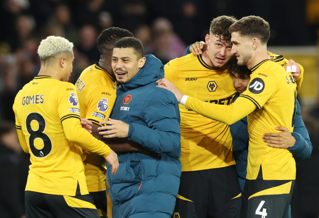 Wolves players celebrate