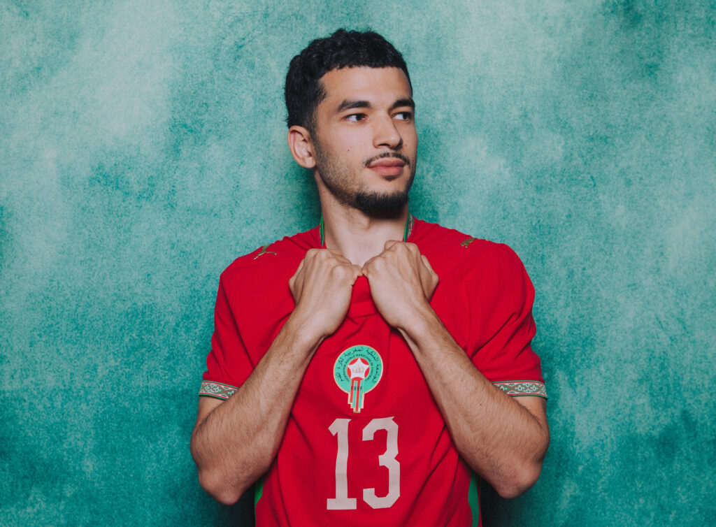 Zakaria El Ouahdi at the 2026 World Cup with Morocco