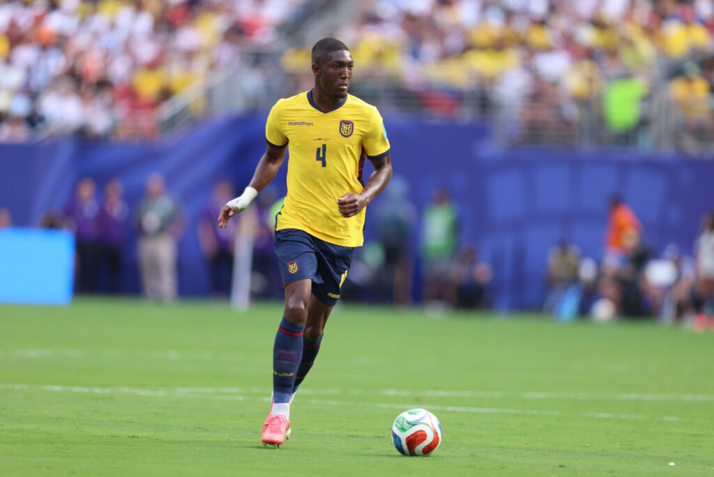 Joel Ordonez in action for Ecuador v Germany in Group E at the FIFA World Cup 2026