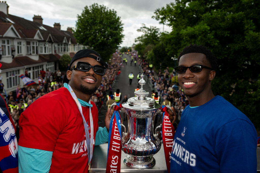 Cheick Doucoure and Eddie Nketiah: Crystal Palace FA Cup Trophy Parade & Celebrations