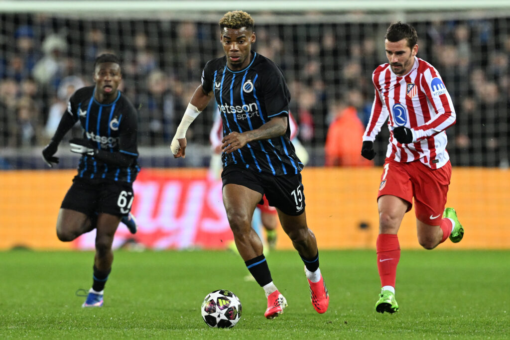 Raphael Onyedika: Club Brugge KV v Atletico de Madrid - UEFA Champions League 2025/26 League Knockout Play-off First Leg