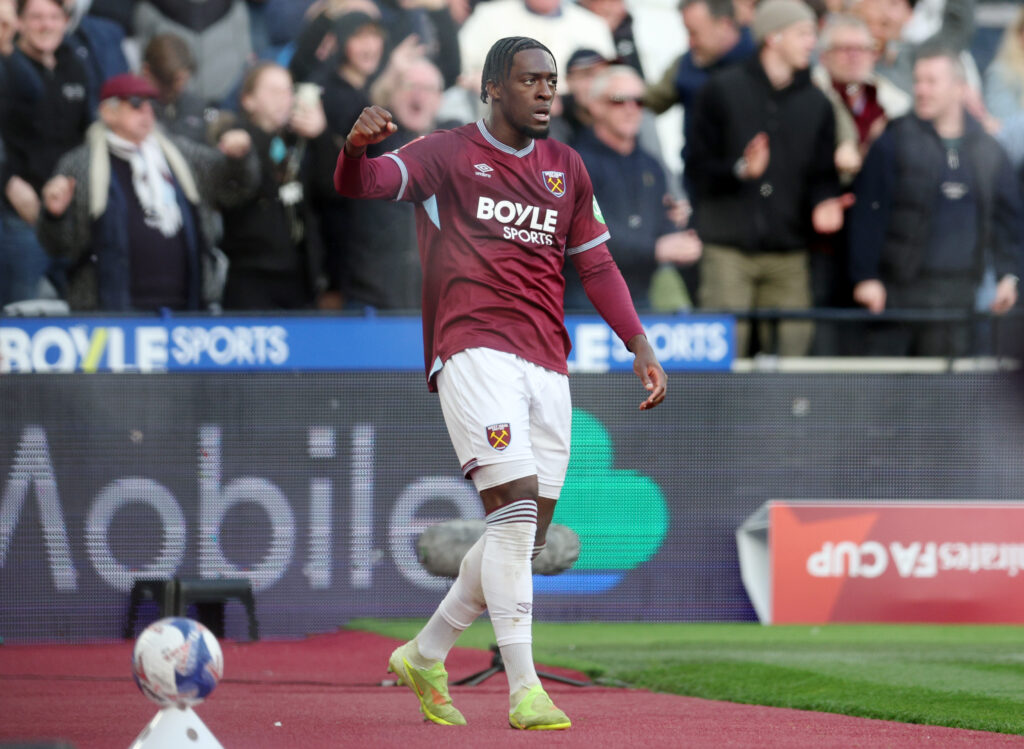 Axel Disasi: West Ham United v Leeds United - Emirates FA Cup Quarter Final